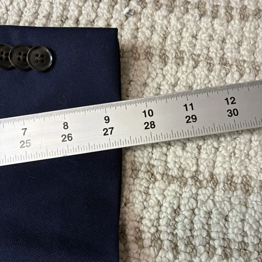 Peter Millar Wool Blazer Navy Blue Weave 50T Men's Jacket Coat Lightweight